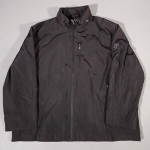 Tumi T Tech Jacket Mens XXL Brown Windbreaker Stowaway Hood 5T-2002PM